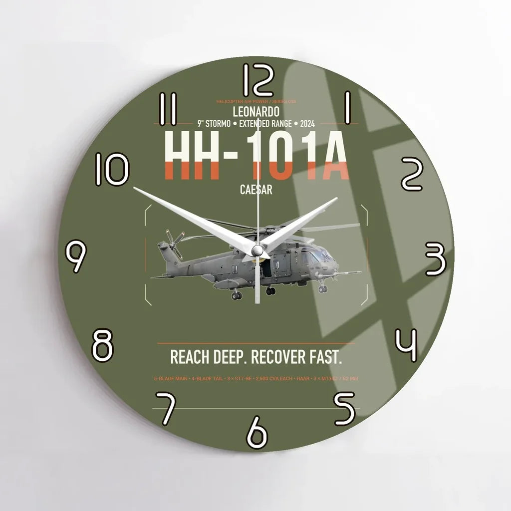Leonardo HH-101A Caesar design on green army no frame wall clock