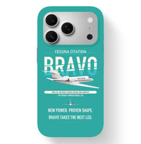 Thumbnail for Cessna Citation Bravo design on turquoise magsafe iphone case, for iPhone 17 Pro