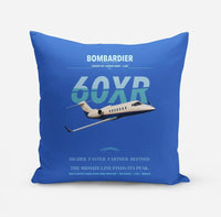 Thumbnail for Bombardier Learjet 60XR design on blue pillow