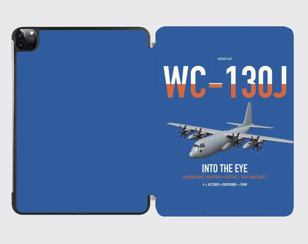 WC-130J Hurricane Hunter design on blue ipad tablet case