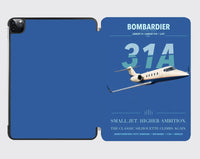 Thumbnail for Bombardier Learjet 31A design on blue ipad tablet case