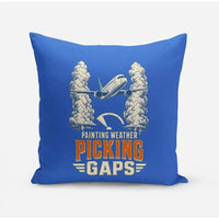 Thumbnail for Painting Weather Picking Gaps design on blue pillow