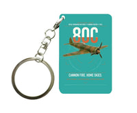 Thumbnail for IAR 80C design on turquoise designed key chain, double-side print