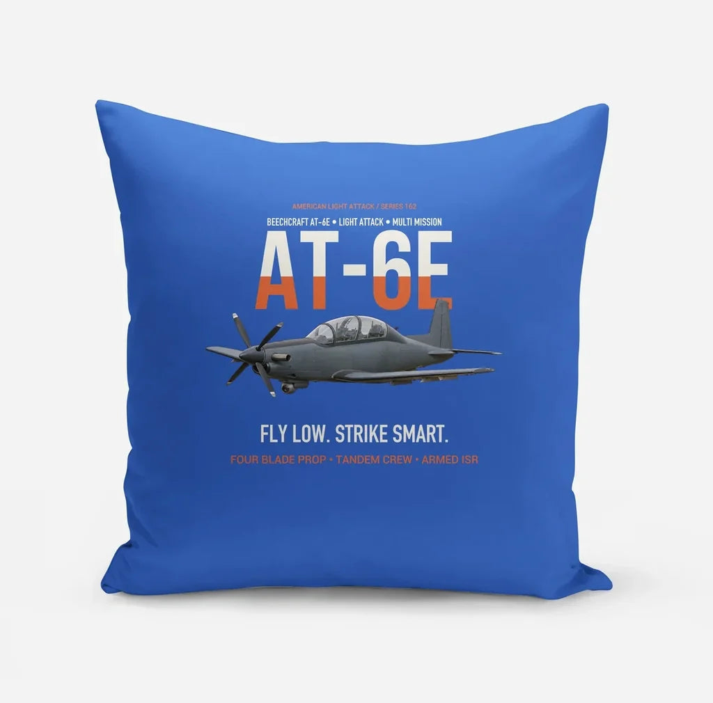 AT-6E Wolverine Light Attack design on blue pillow