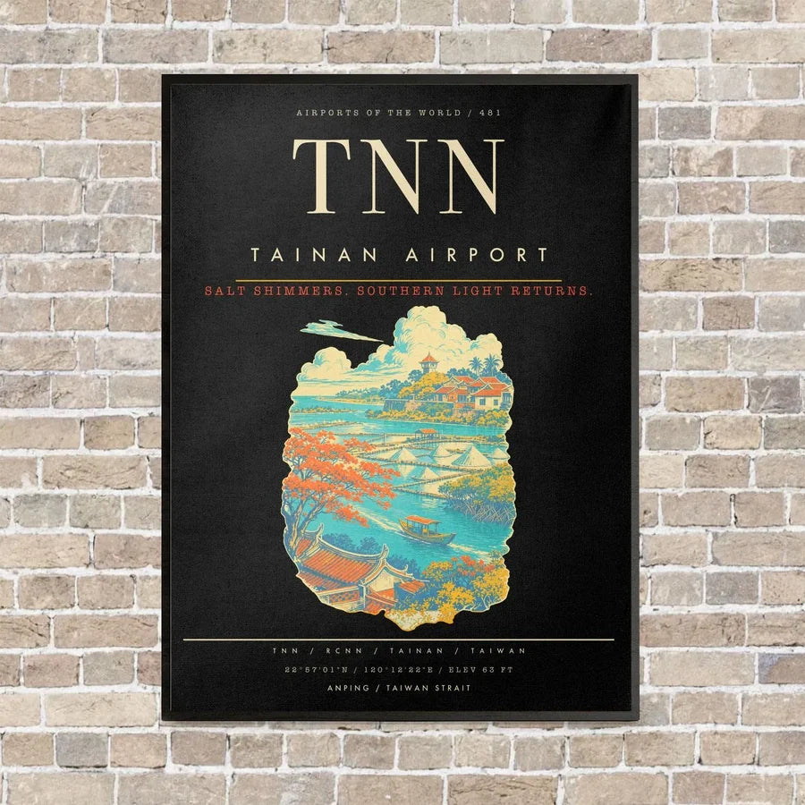 Tainan Airport TNN - Canvas Framed - Black