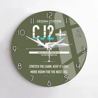 Thumbnail for Cessna Citation CJ2+ design on green army no frame wall clock