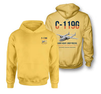 Thumbnail for C-119G Flying Boxcar design on yellow double-side hoodie, double-side print