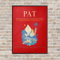 Thumbnail for Jay Prakash Narayan International Airport PAT vertical canvas print - framed - red background