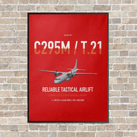 Thumbnail for Airbus C295M T.21 vertical canvas print - framed - red background