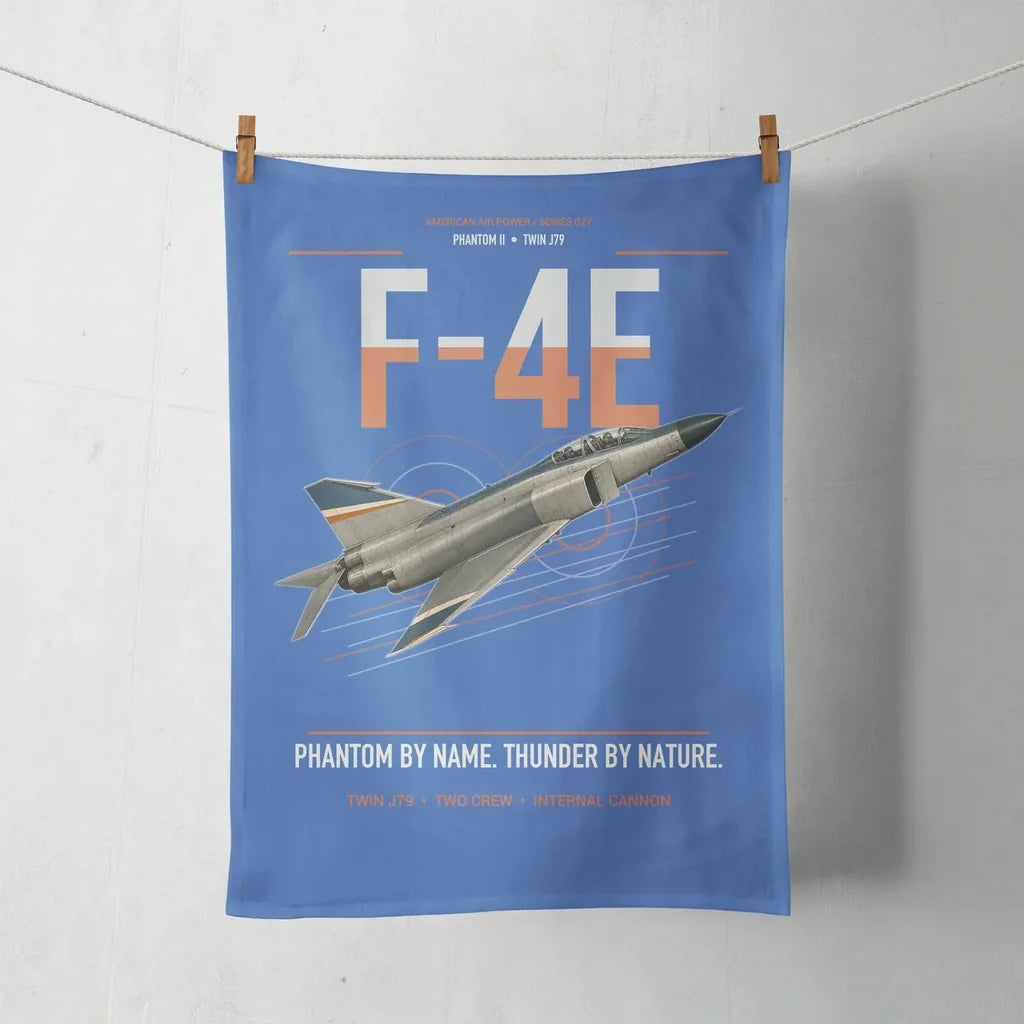 F-4E Phantom II design on blue towel
