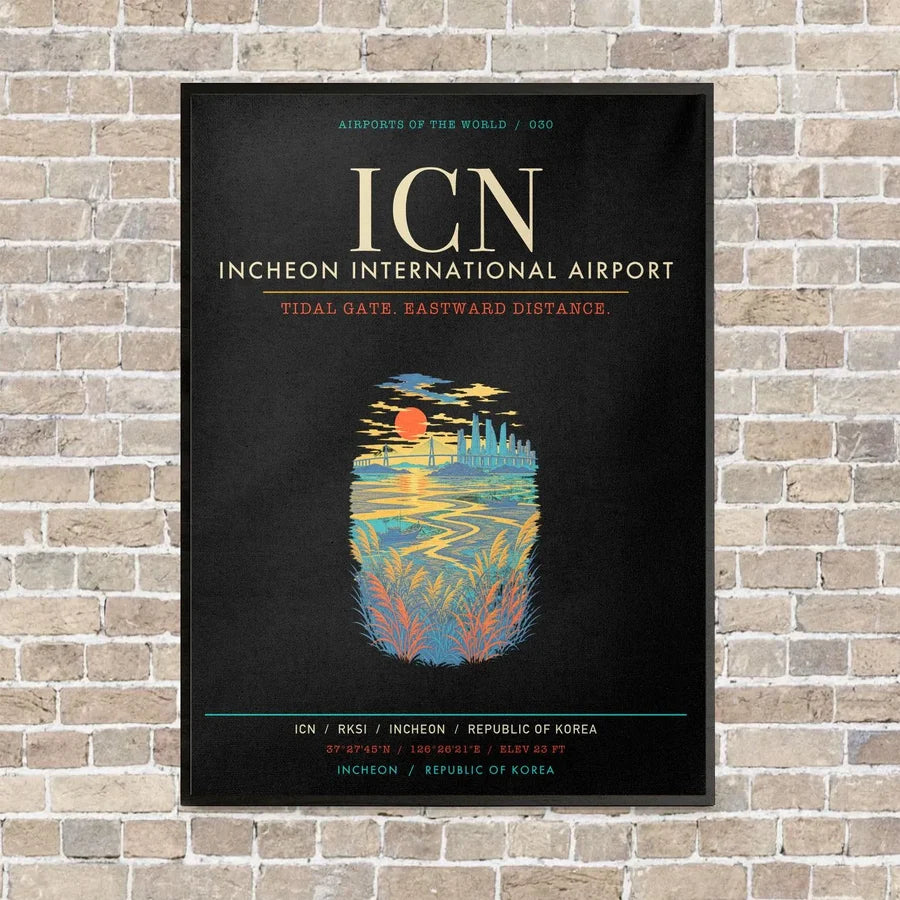 Incheon International Airport ICN - Canvas Framed - Black