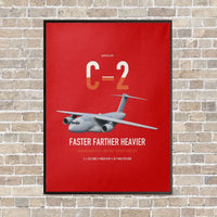 Thumbnail for Kawasaki C-2 vertical canvas print - framed - red background