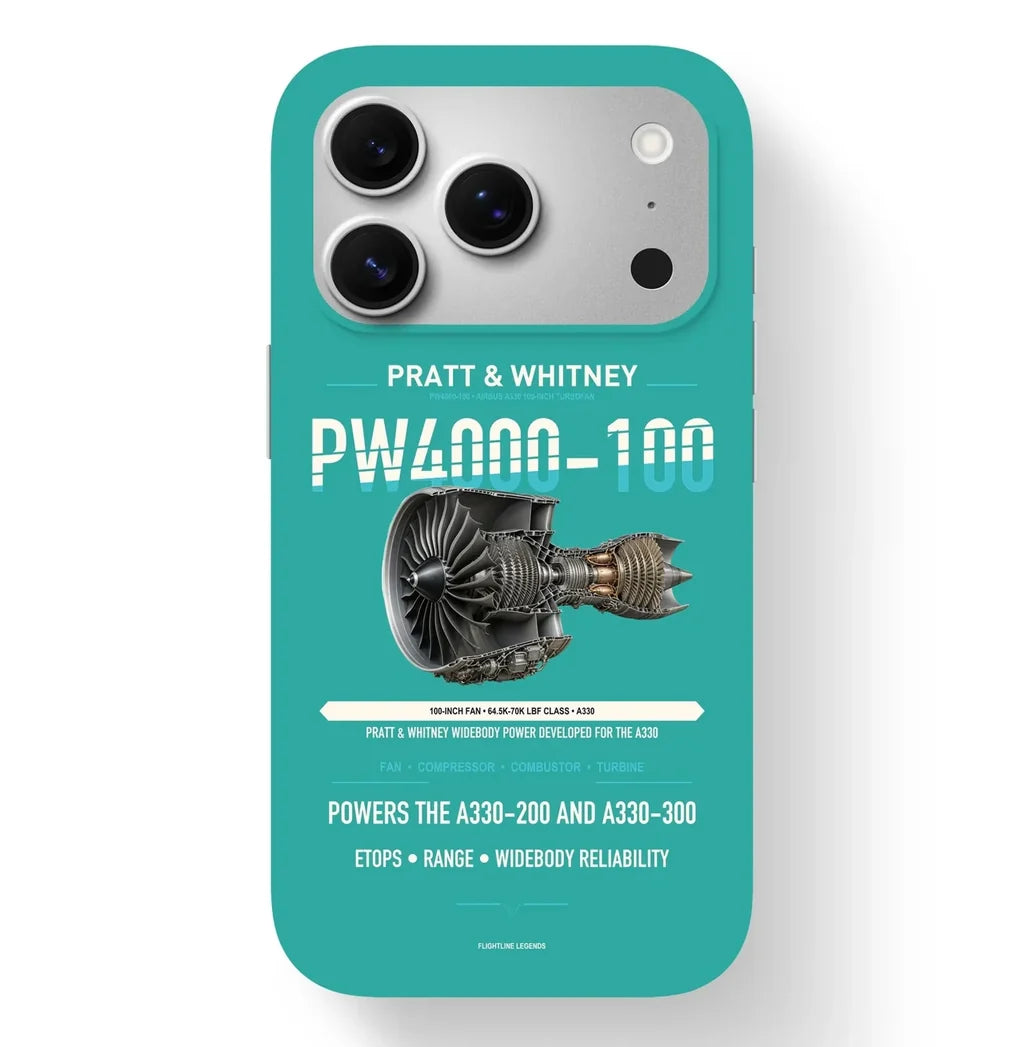 PW4000-100 Case design on turquoise iphone case