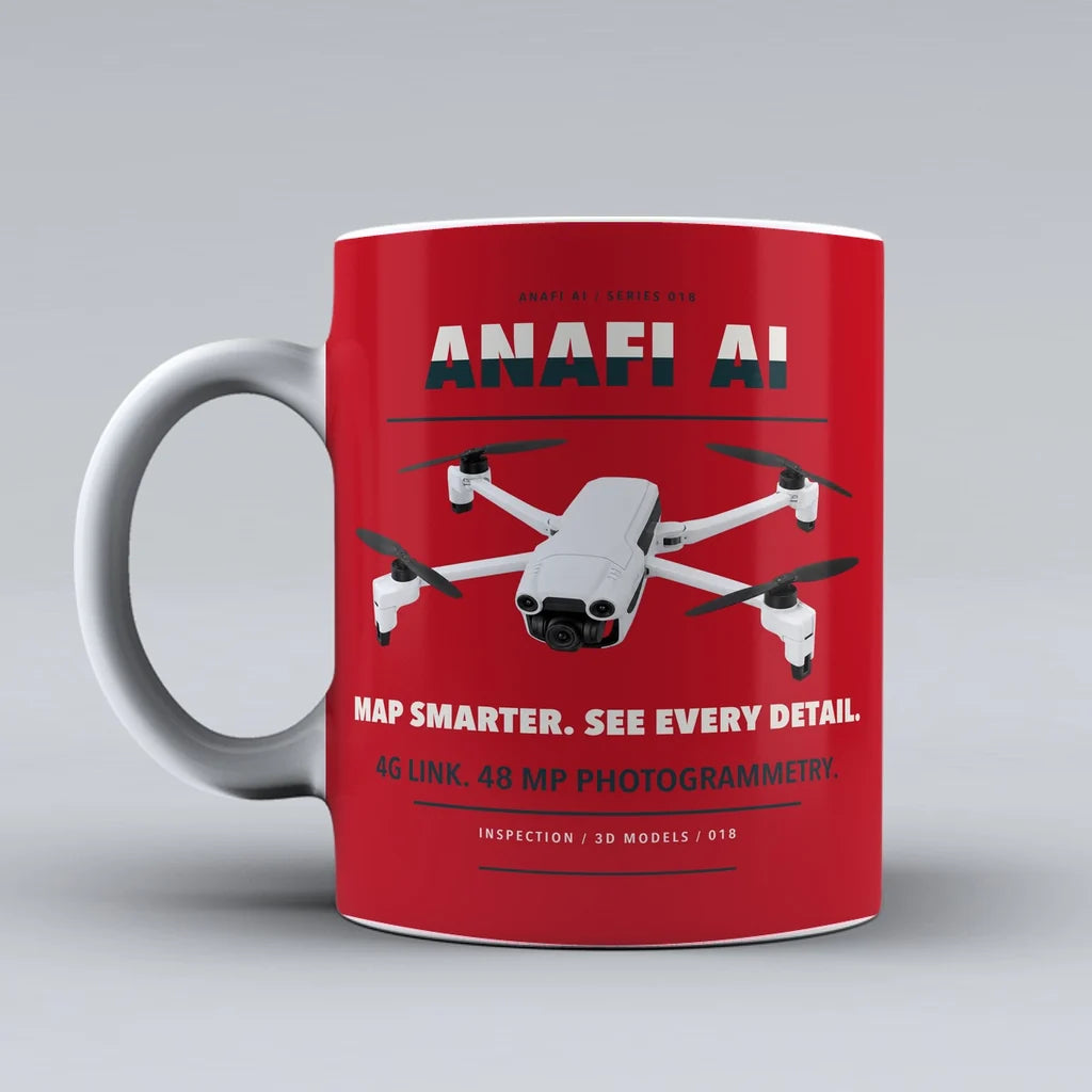 ANAFI Ai Mug design on red parrot
