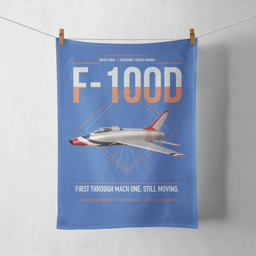 F-100D Super Sabre design on blue towel
