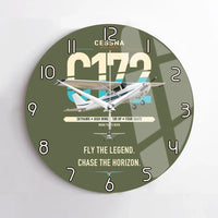 Thumbnail for Cessna 172 Skyhawk design on green army no frame wall clock