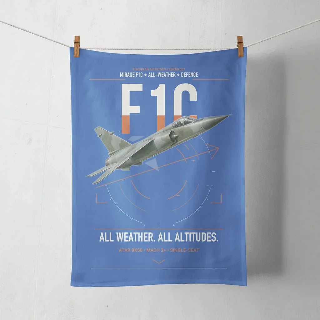Dassault Mirage F1C design on blue towel