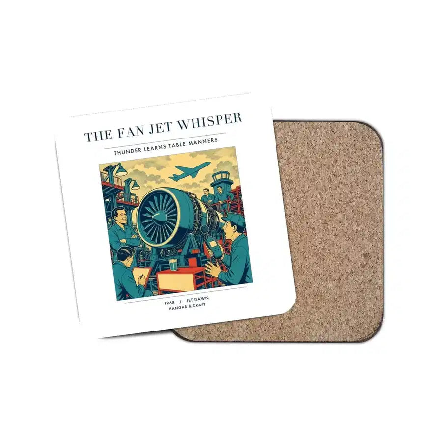 The Fan Jet Whisper - Designed Coasters design on white 1-piece