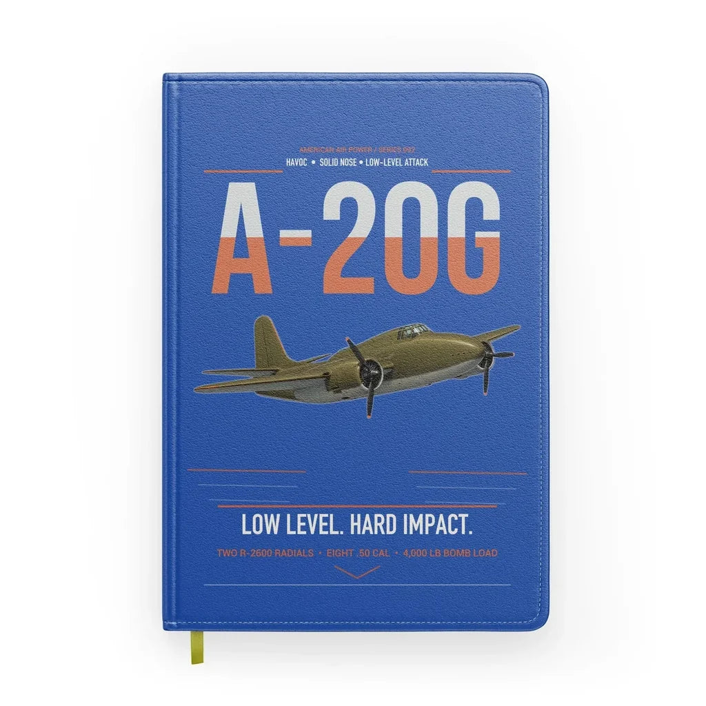 A-20G Havoc design on blue notebook