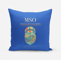 Thumbnail for Missoula Montana Airport (MSO) design on blue pillow