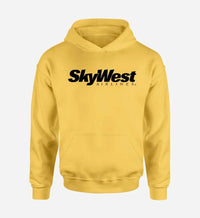 Thumbnail for Skywest Airlines logo printed on yellow hoodie