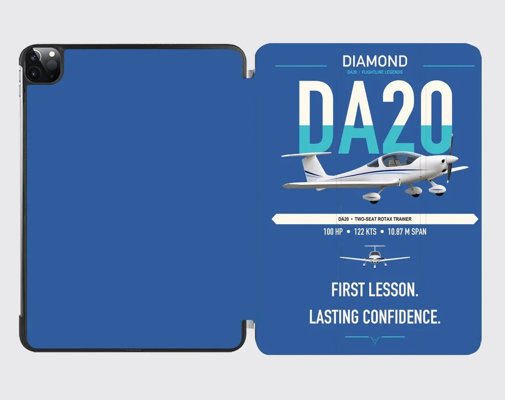Diamond DA20 design on blue ipad tablet case