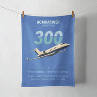 Thumbnail for Bombardier Challenger 300 design on blue towel