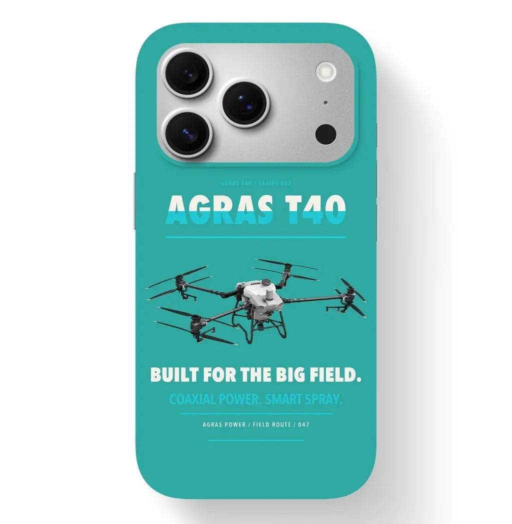 DJI Agras T40 Case design on turquoise iphone case