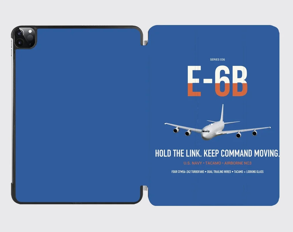 E-6B Mercury design on blue ipad tablet case