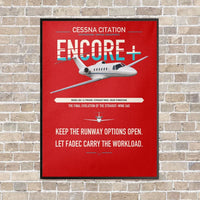 Thumbnail for Cessna Citation Encore+ vertical canvas print - framed - red background