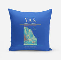 Thumbnail for Yakutat Airport (YAK) design on blue pillow