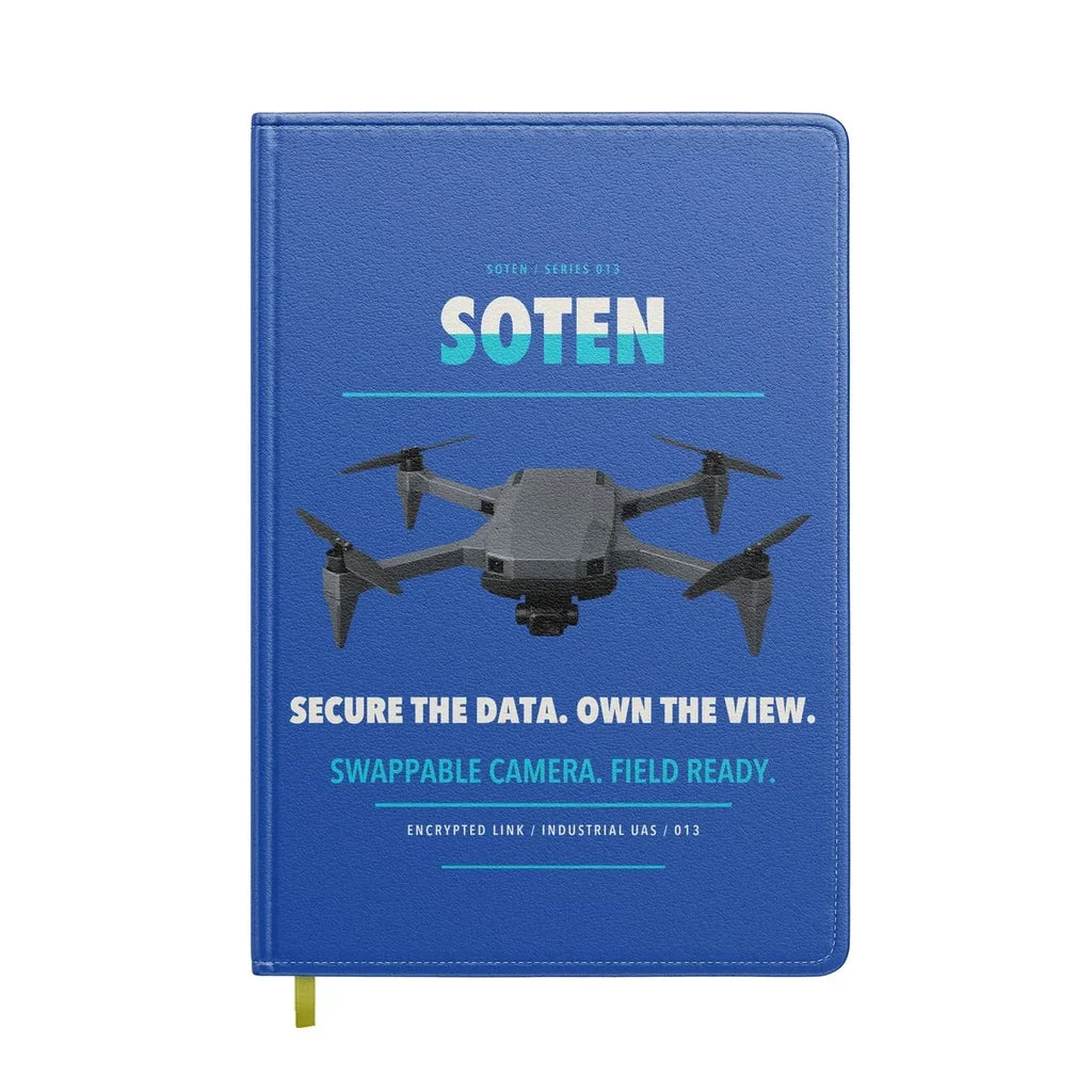 ACSL SOTEN design on blue notebook
