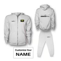 Thumbnail for The Embraer ERJ-190 Zipped Hoodie - White + Name (Customizable)