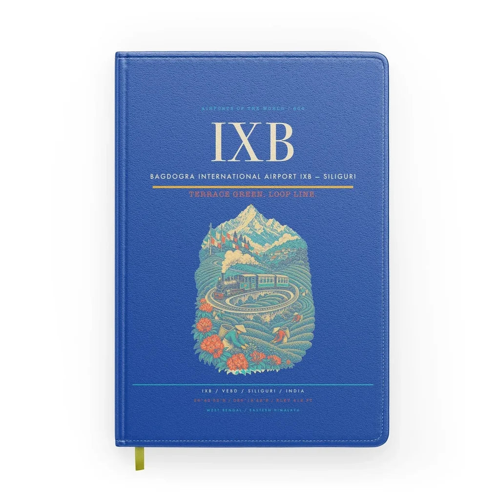 Bagdogra International Airport (IXB) design on blue notebook