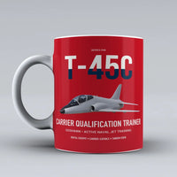 Thumbnail for T-45C Goshawk design on red ceramic mug, double-side print