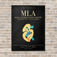 Thumbnail for Malta International Airport MLA - Canvas Framed - Black
