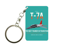 Thumbnail for T-7A Red Hawk design on turquoise designed key chain, double-side print