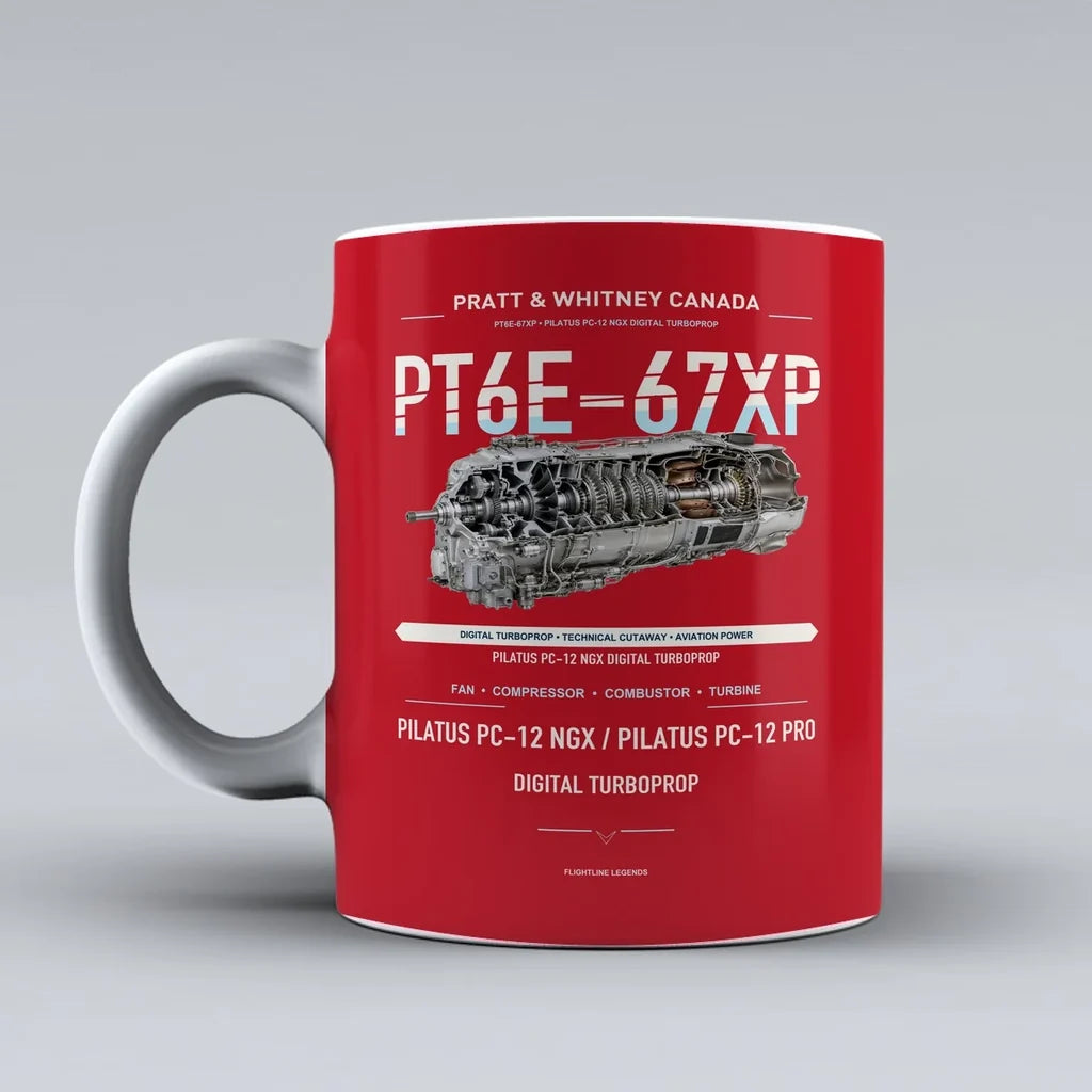 Mug design on red pt6e 67xp