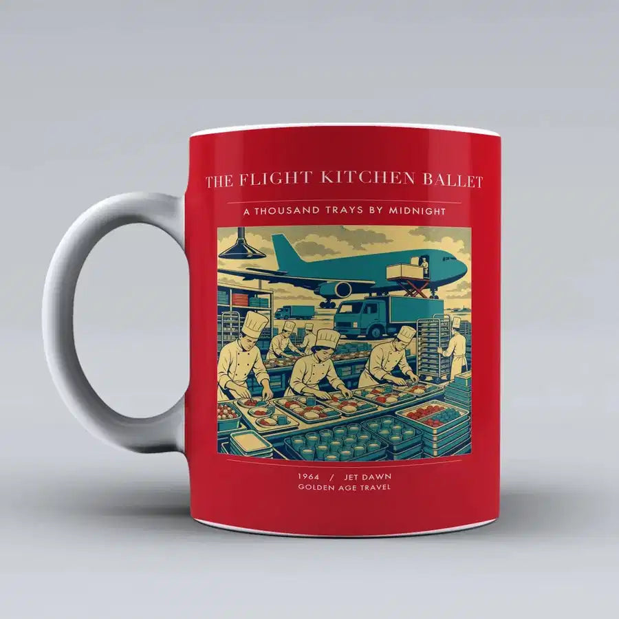 VINTAGE G4374 - The Flight Kitchen Ballet - Ceramic Mug design on red