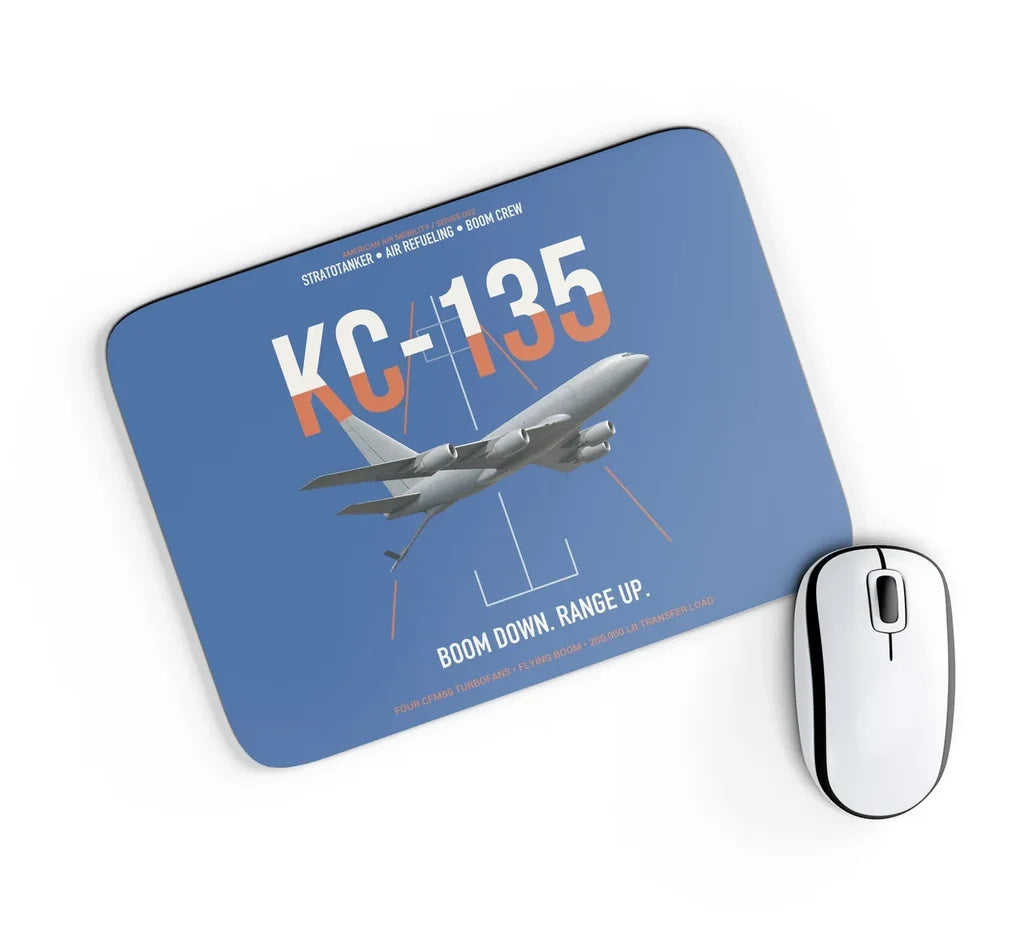 KC-135 STRATOTANKER design on blue rectangle mouse pad