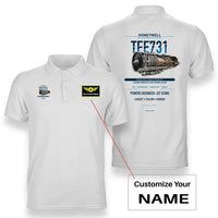 Thumbnail for TFE731 design on white polo with custom name badge