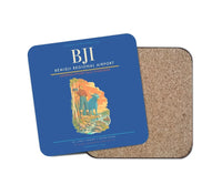 Thumbnail for Bemidji Regional Airport (BJI) design on blue 1 piece coaster