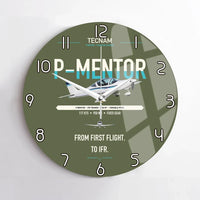 Thumbnail for Tecnam P-Mentor design on green army no frame wall clock