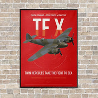 Thumbnail for Bristol Beaufighter TF X vertical canvas print - framed - red background