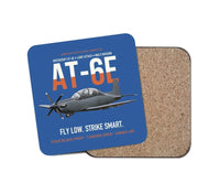 Thumbnail for AT-6E Wolverine Light Attack design on blue 1 piece coaster