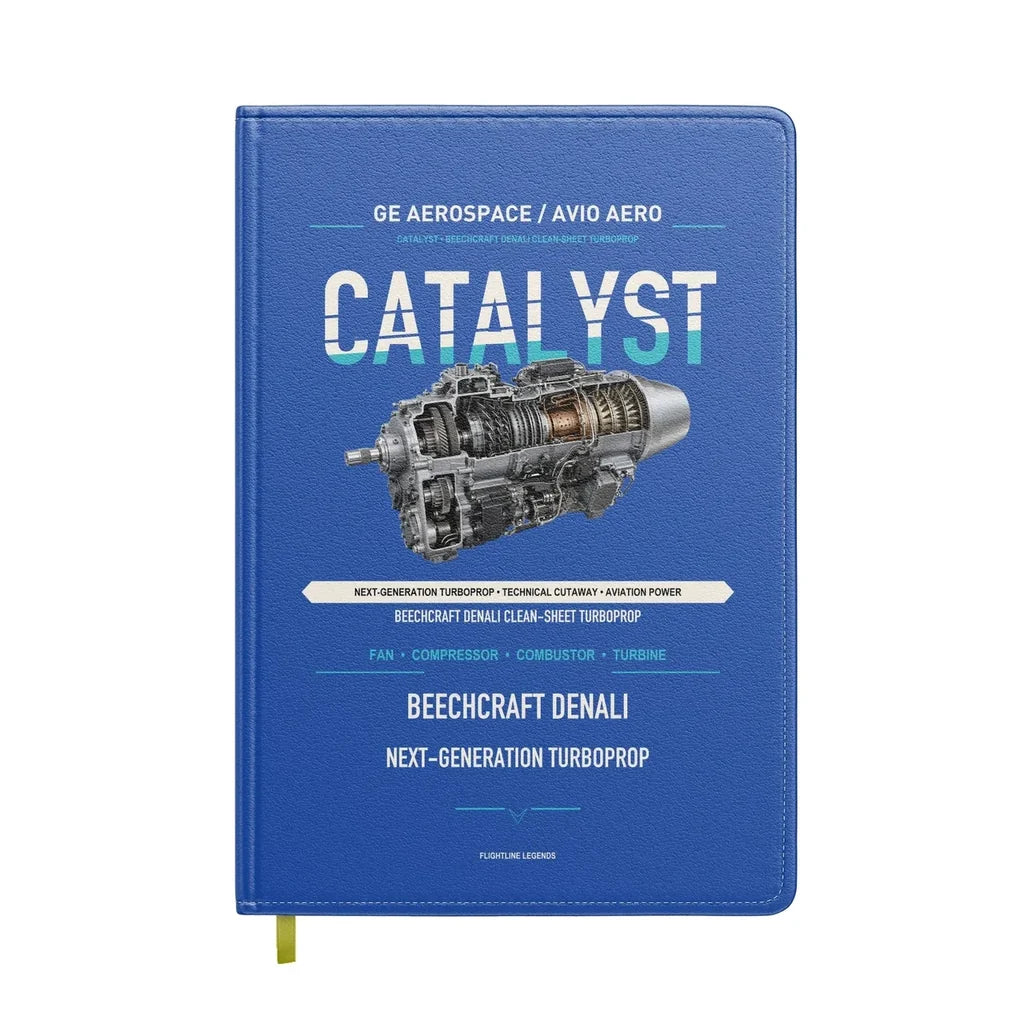 CATALYST design on blue notebook