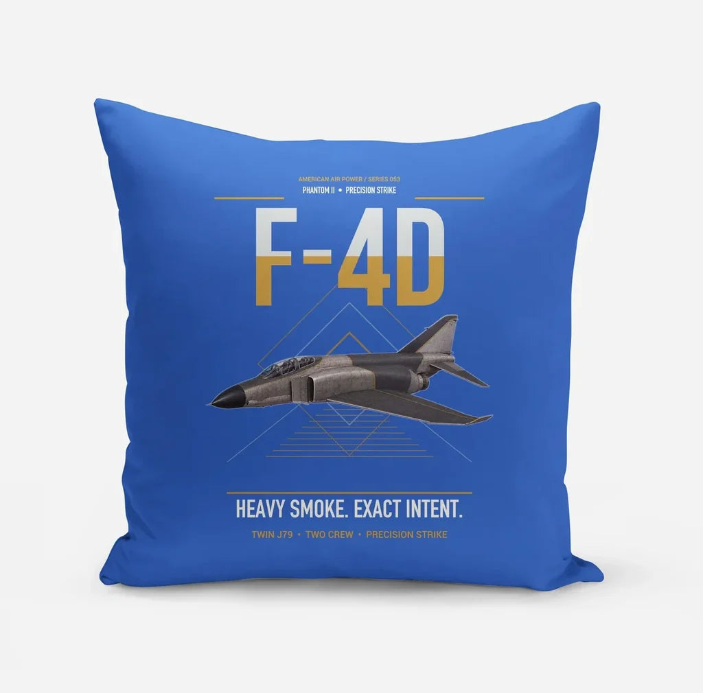 F-4D Phantom II design on blue pillow