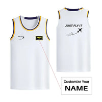 Thumbnail for Just Fly It Designed Basketball Style Sports Tank Tops - view 15