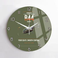 Thumbnail for Robinson R44 Raven II design on green army no frame wall clock