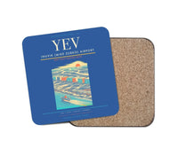 Thumbnail for Inuvik (Mike Zubko) Airport (YEV) design on blue 1 piece coaster